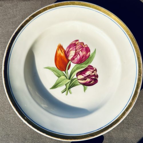 Królewska Manufaktura w Berlinie 1832-36 r. talerz tulipany